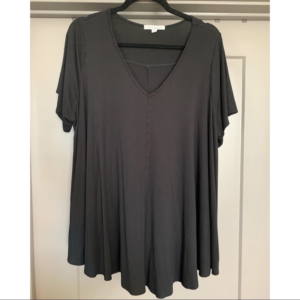 Short Sleeve Black “Flowy” Shirt